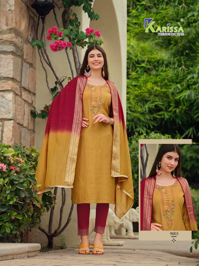 Nora By Karissa Fancy Viscose Silk Readymade Suits Catalog
 